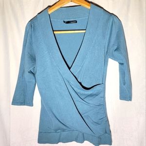 MAURICES WOMENS BLUE V-NECK Cross Body  SWEATER  Medium